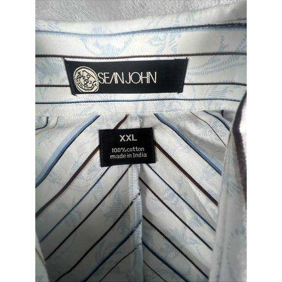 NWT $80 Sean John Stitched Floral LONG SLEEVE SHIRT 2XL XXL - Picture 2 of 12